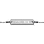 Personalized - "The Kaur" Engraved Silver Bar Chain Bracelet