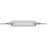 Personalized - "The Kaur" Engraved Silver Bar Chain Bracelet