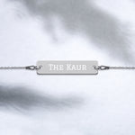 Personalized - "The Kaur" Engraved Silver Bar Chain Bracelet