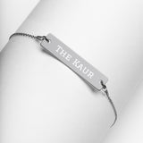 Personalized - "The Kaur" Engraved Silver Bar Chain Bracelet